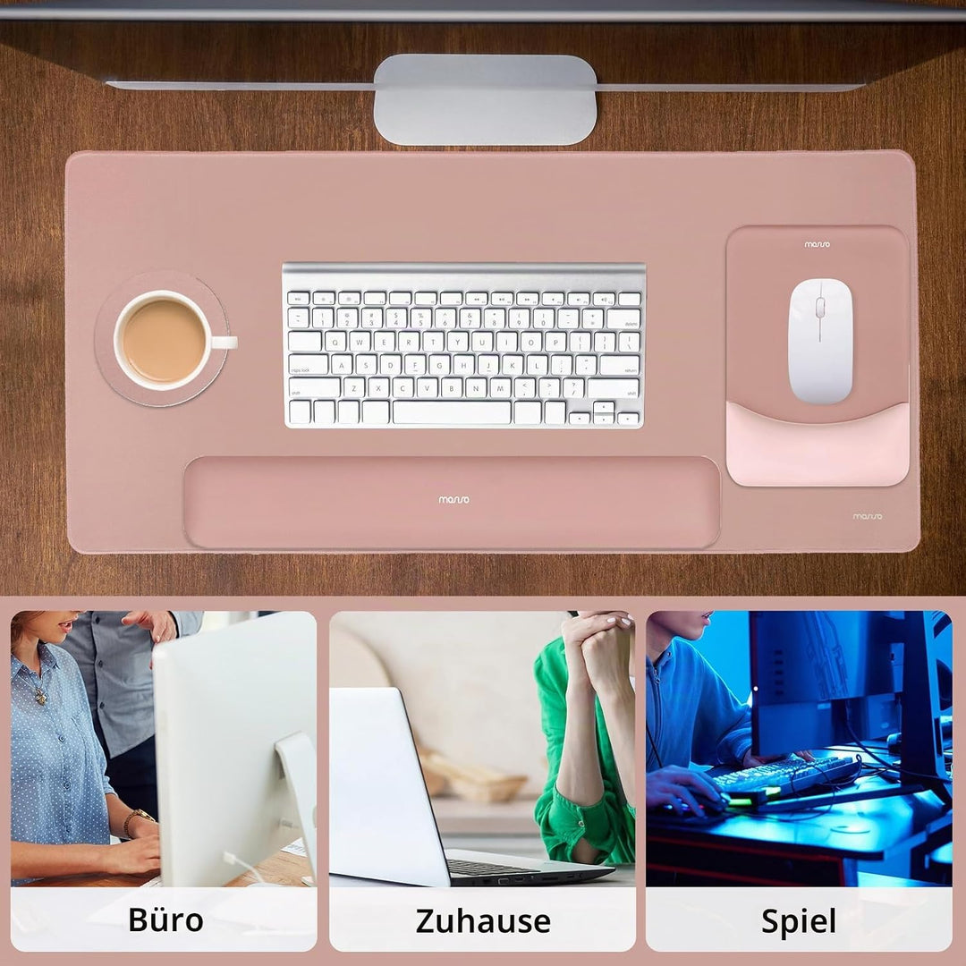 MOSISO Tastatur Mauspad Set, Grosses Schreibtischunterlage Desk Mat &amp; Rechteckige Handballenauflage