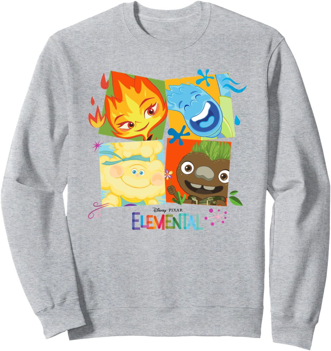 Pixar Elemental Group Box With Ember, Wade and Clod Sweatshirt