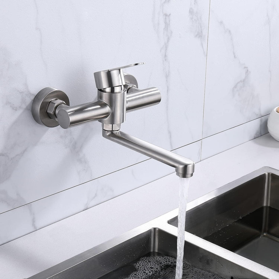 HomeLava Wand Küchenarmatur Wandarmatur Wandmontage Spültischarmatur Wasserhahn Einhebelmischer Misc
