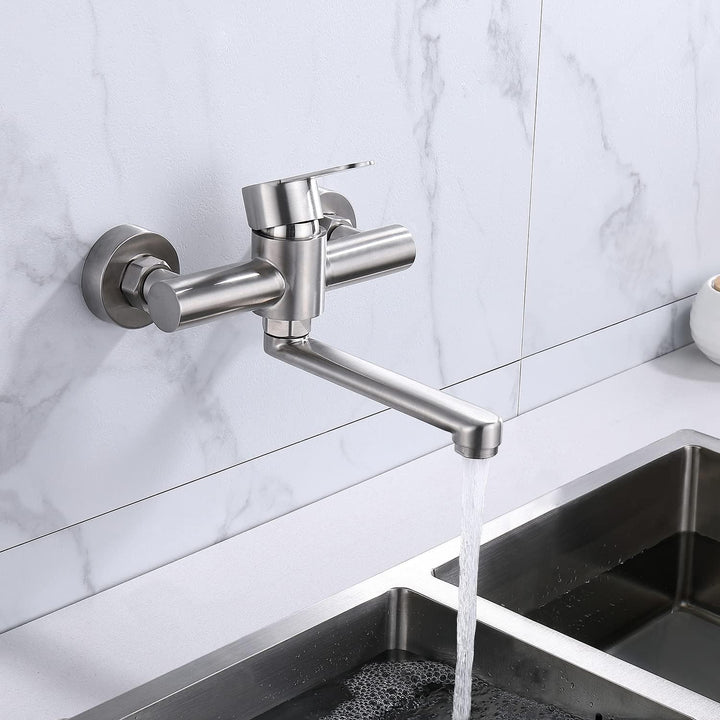 HomeLava Wand Küchenarmatur Wandarmatur Wandmontage Spültischarmatur Wasserhahn Einhebelmischer Misc