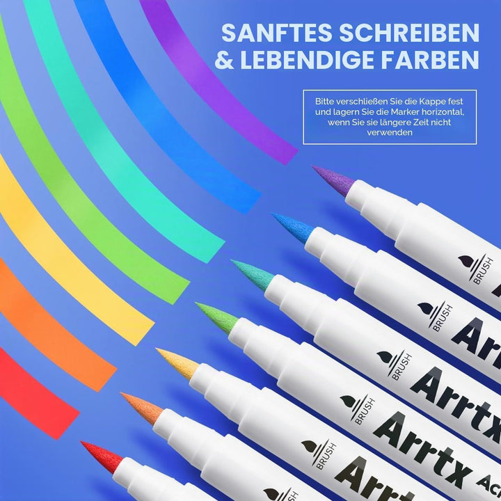 Arrtx Acrylstifte für Steine Wasserfest, 30B Farben Acrylstifte Wasserfest, Acrylic Paint Marker Sti
