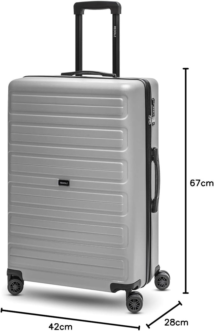 REDOLZ Mittelgrosser Hartschalen Check-in Koffer | Trolley 44 x 24 x 65 cm aus hochwertigem ABS Mate
