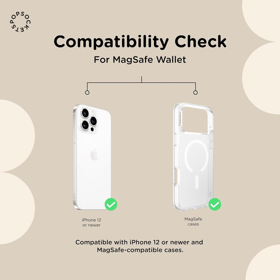 PopSockets: PopWallet+ für MagSafe - Inklusive Adapterring für MagSafe - Kartenhalter mit integriert