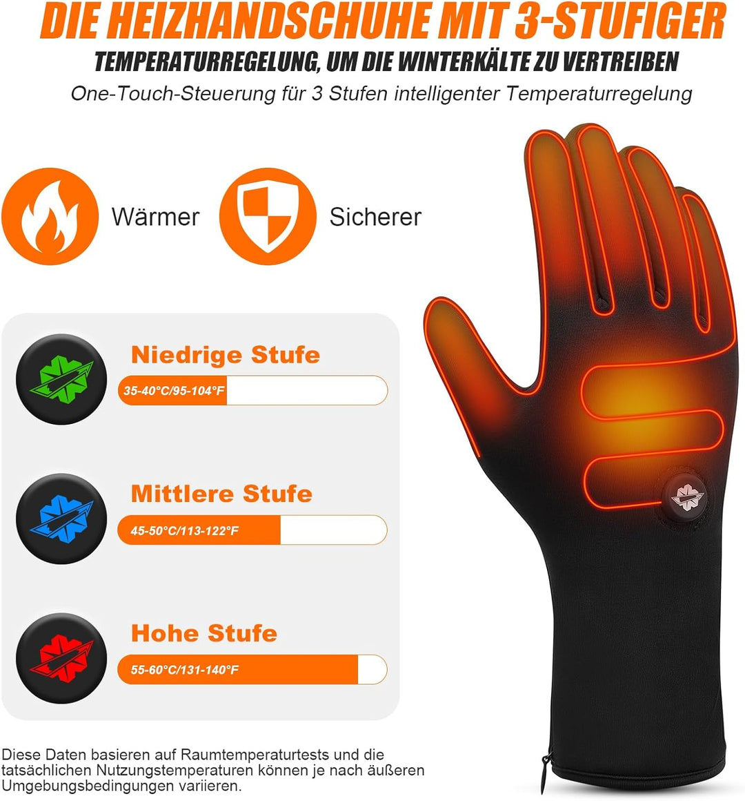 Dr.warm Schnelltrocknend Beheizbare Handschuhe für Herren Damen, Ultradünne Beheizte Handschuhe Line