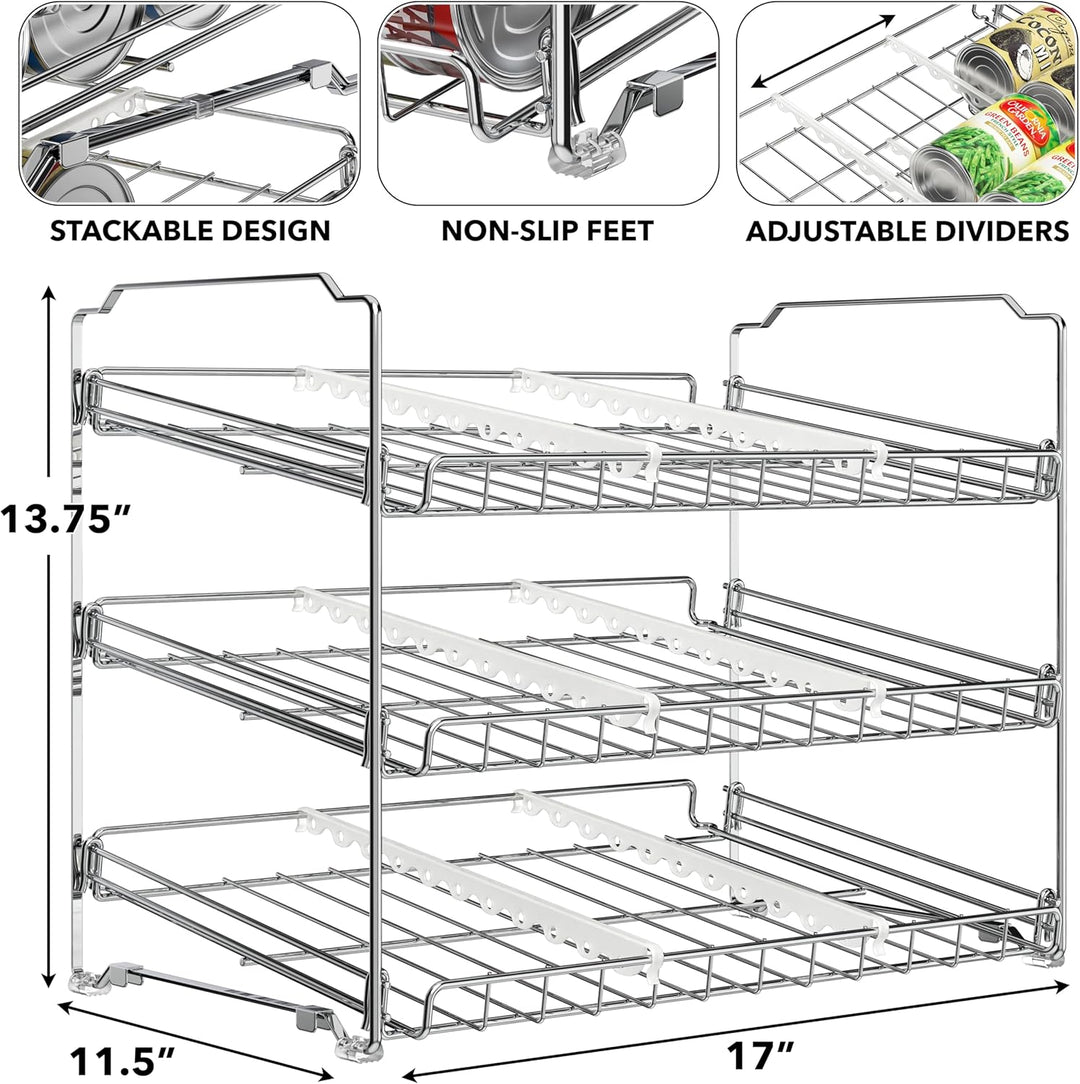 Simple Houseware Stapelbarer Dosenregal-Organizer von SimpleHouseware, Chrom, Chrom