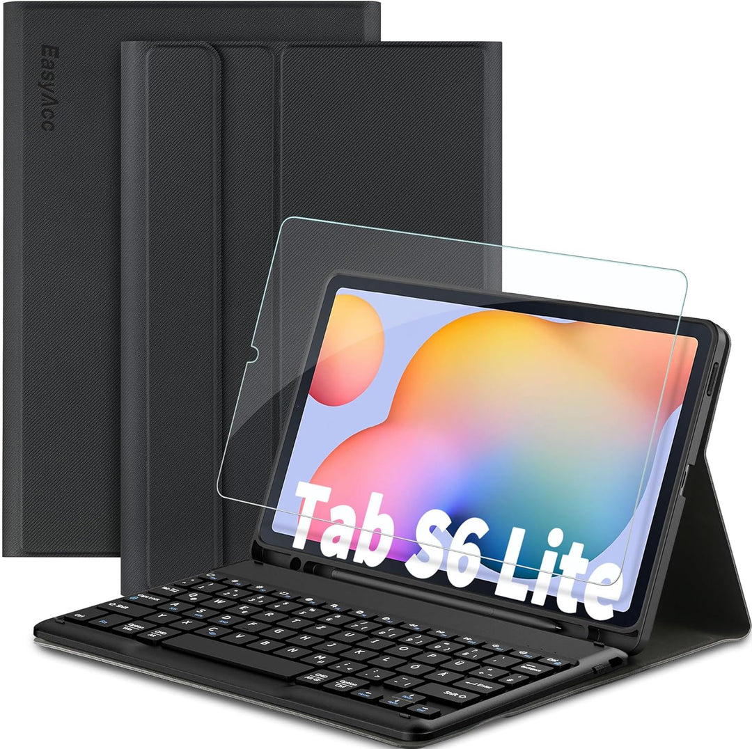EasyAcc Tastatur Hülle Kompatibel mit Samsung Galaxy Tab S6 Lite 10,4 Zoll 2022/2020 SM-P610N P615N,
