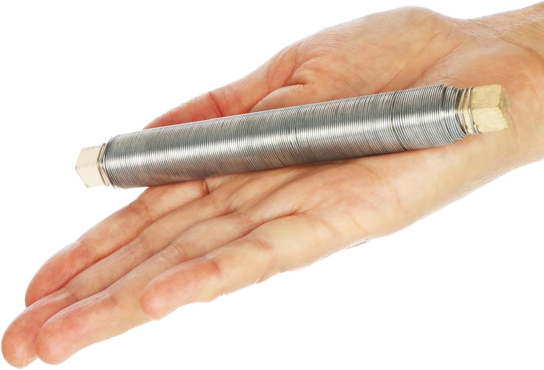 com-four® 10x Blumenwickeldraht-Set, Bindedraht verzinkt, auf Holzstab gewickelt, Stärke 0,65 mm, 10