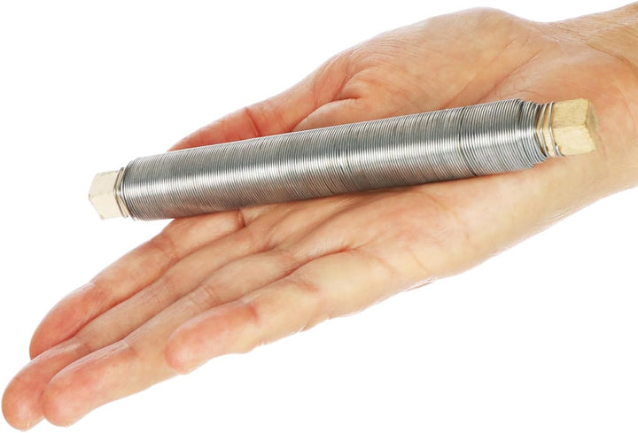 com-four® 10x Blumenwickeldraht-Set, Bindedraht verzinkt, auf Holzstab gewickelt, Stärke 0,65 mm, 10