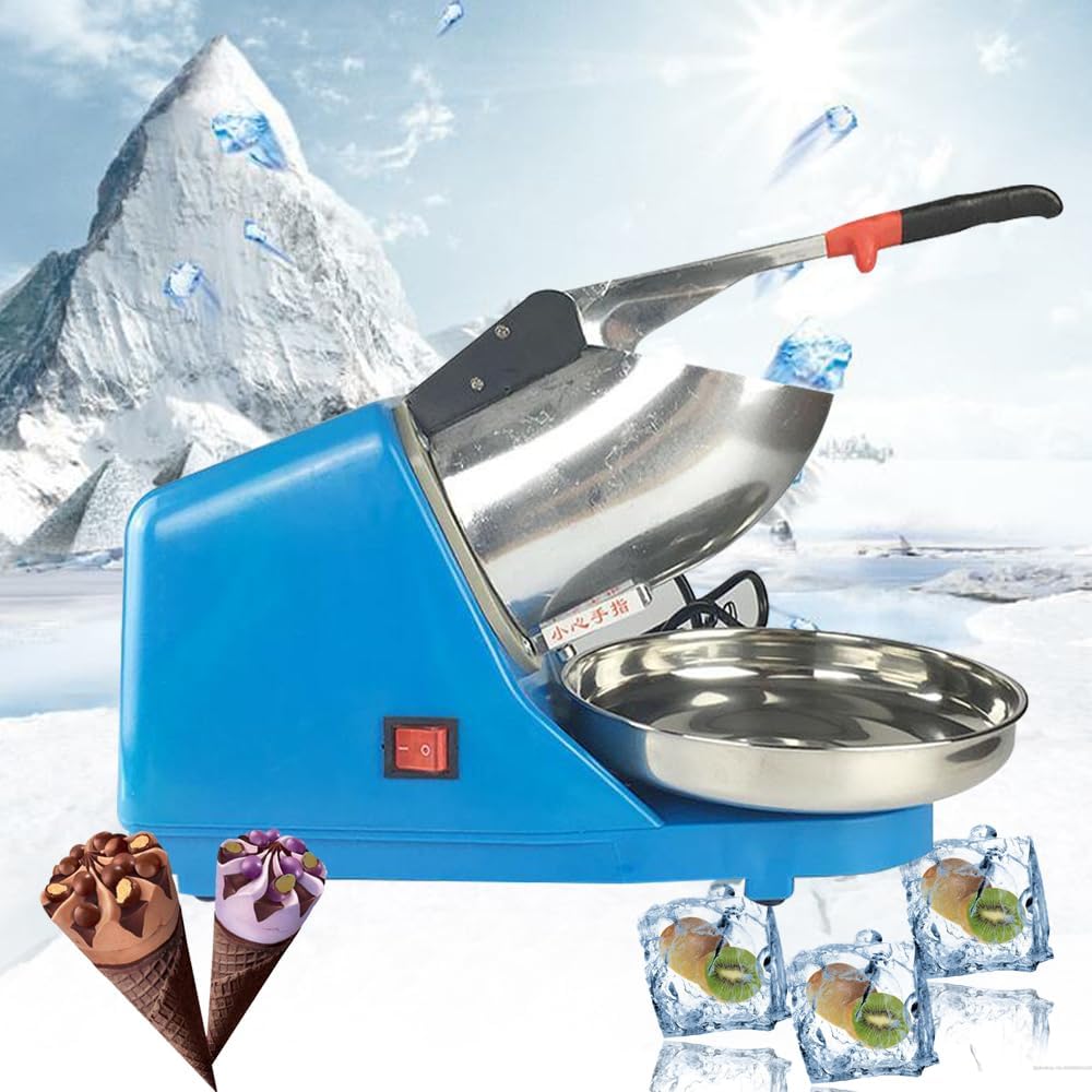 Ice Crusher Machine 380W Eiscrusher Elektrisch Crushed Ice Maker Edelstahl Ice Shaver Machine 65KG/H