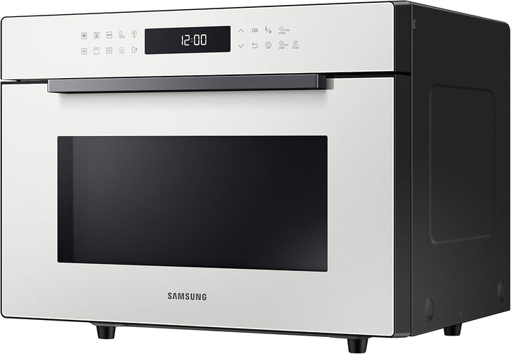 Samsung MC35R8058CE/ET Glass Design Mikrowelle mit Dampffunktion und Bräterplatte, Farbe Porzellan,