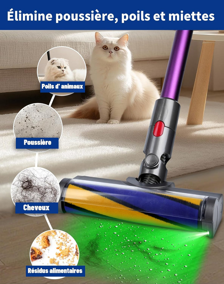 Bodendüse für Dyson V7 V8 V10 V11 V15 Staubsauger Bürste Ersatzteil Softwalze Bodenbürste mit LED-Li