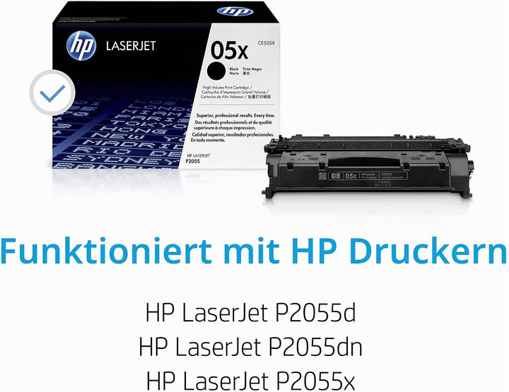 HP 05X Original Toner mit hoher Reichweite (geeignet für HP LaserJet HP LaserJet P2055x (CE460A