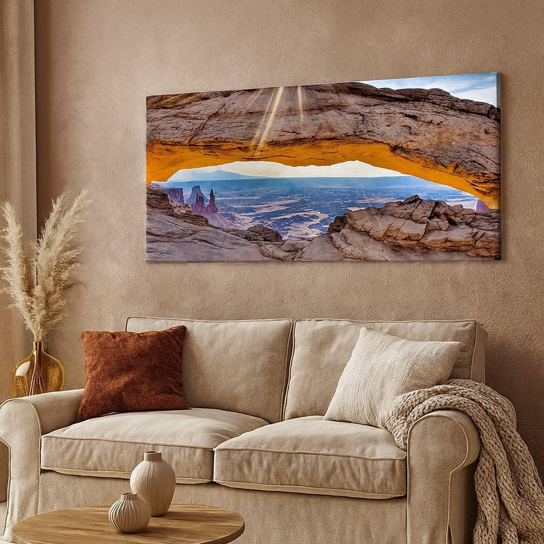 Panorama Bilder auf Leinwand 100x40cm Leinwandbild Felsen Ansicht Landschaft Gross Wanddeko Bild Sch