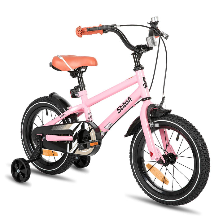 STITCH Kinderfahrrad für 3-9 Jahre Mädchen &amp; Jungen, 14/16/18 Zoll Kinderfahrrad mit Stabilisatoren