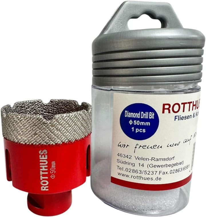 Matrix Diamant-Bohrkrone Hohlbohrer Ø50 mm M14 Segmenthöhe 15 mm für Fliesen Porzellan Keramik Marmo