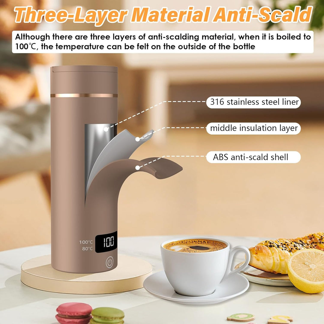 Elektrischer Reisewasserkocher Klein 500ML, Kleiner Wasserkocher Reise Schnelles Kochwasser Mini -Wa