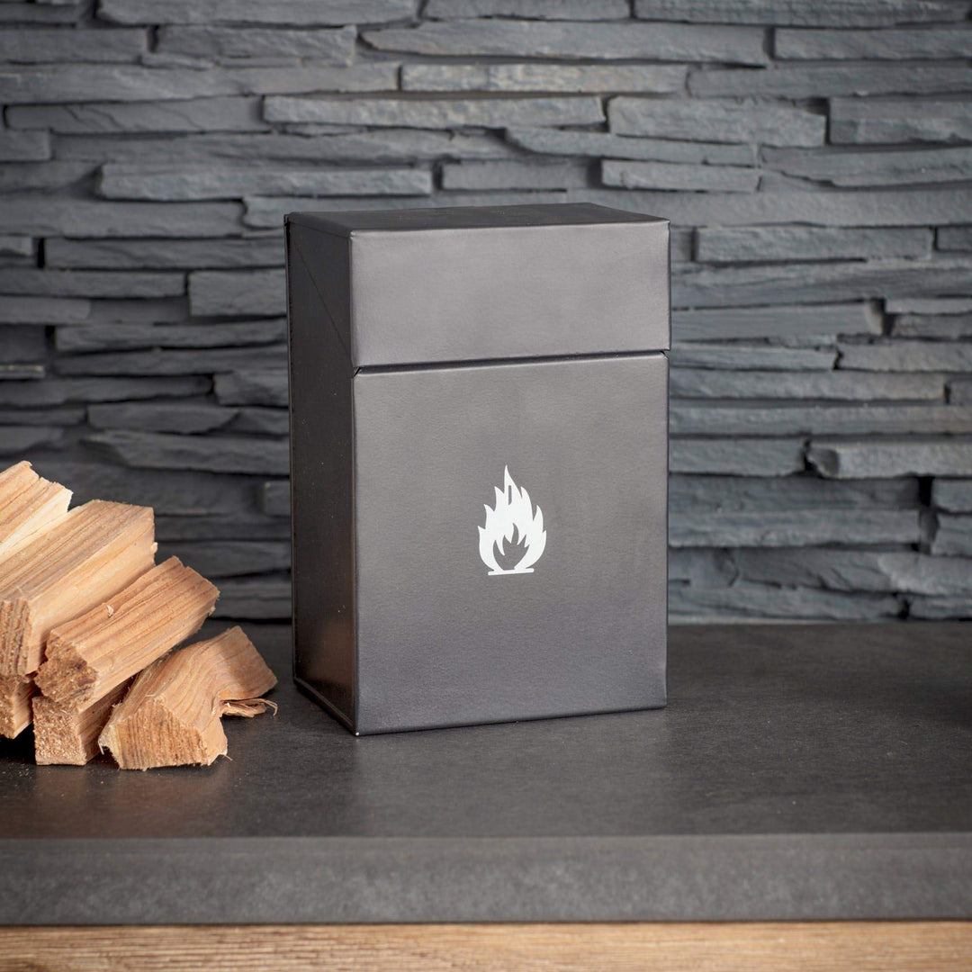 CKB LTD Aufbewahrungsbox für Kaminanzünder, für Holzofen oder Kaminsims, mit Klappdeckel und aus pul