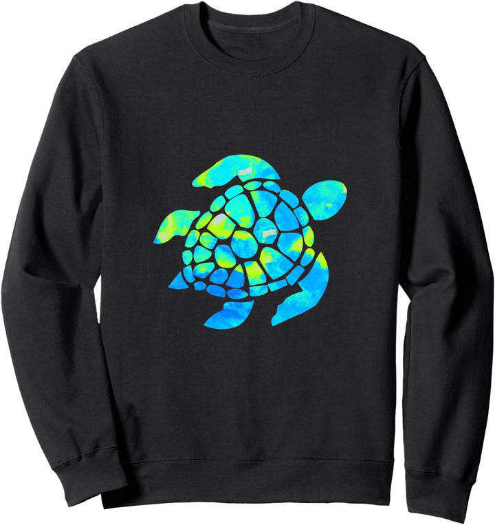 Blaue und grüne Schildkröte im kunstvollen Design Sweatshirt