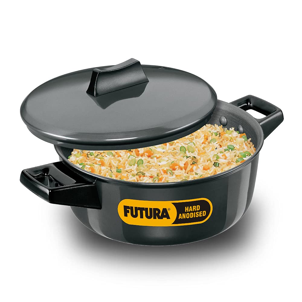 Hawkins/Futura L62 Koch- und Serviertopf harteloxiert, 2 Liter, grau, mittel Medium, Medium