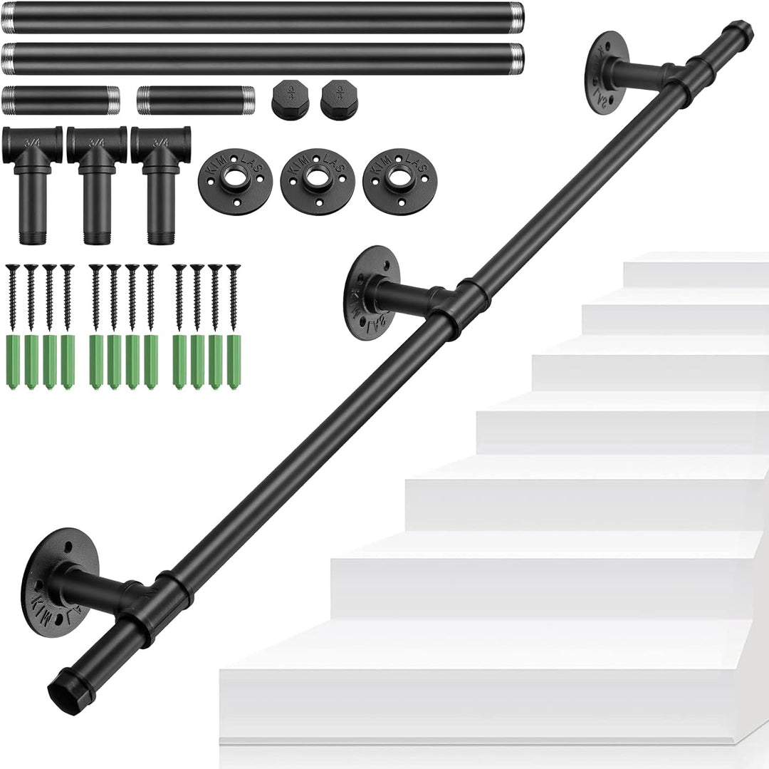 TANiCE Handlauf für Treppen Treppengeländer Innen und Aussen Schwarz Handlauf Haltegriff Treppe Hand
