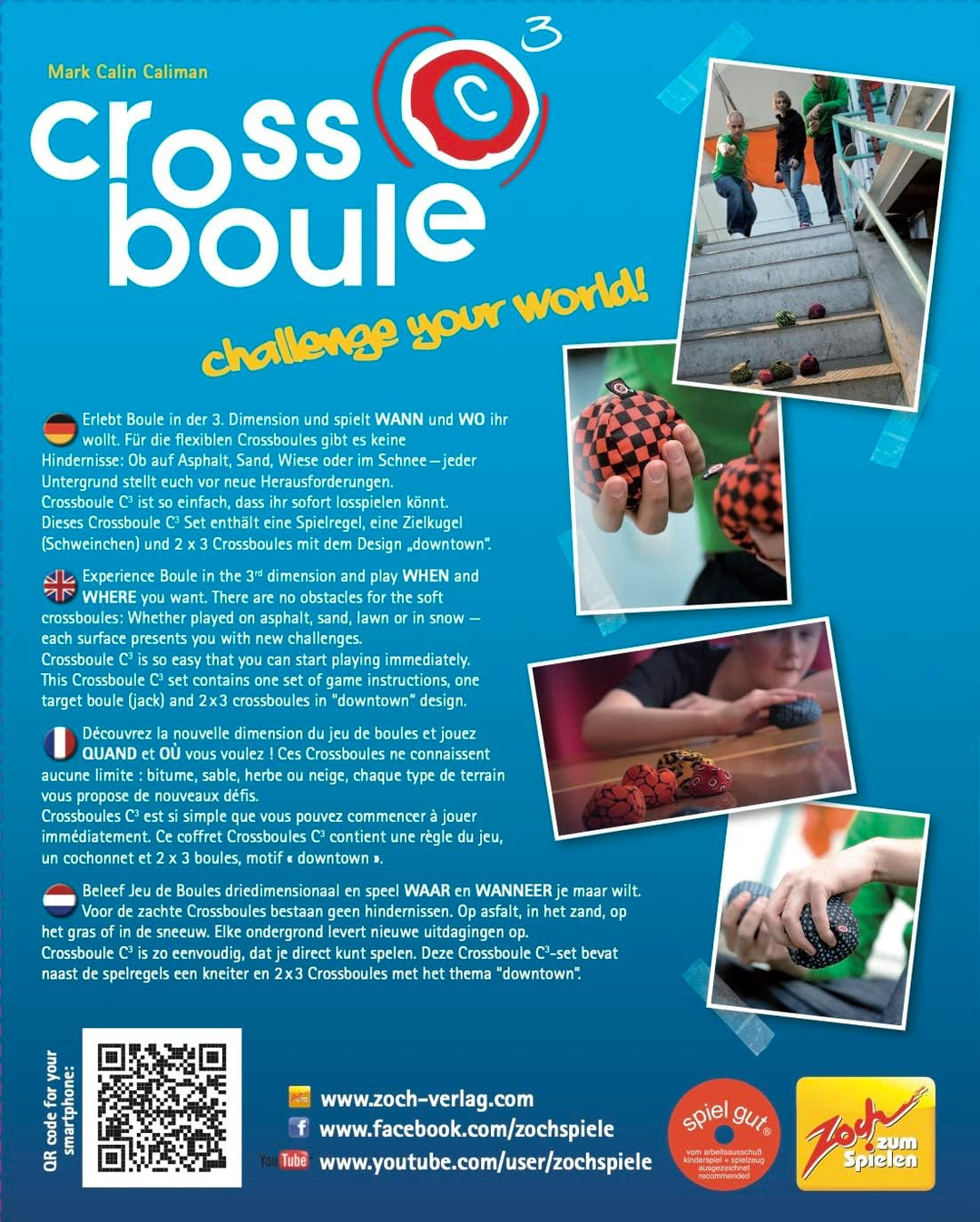 Zoch 601131400 - Crossboule c³ Set Downtown- der ultimative Boule Spass mit flexiblen Bällen für dri
