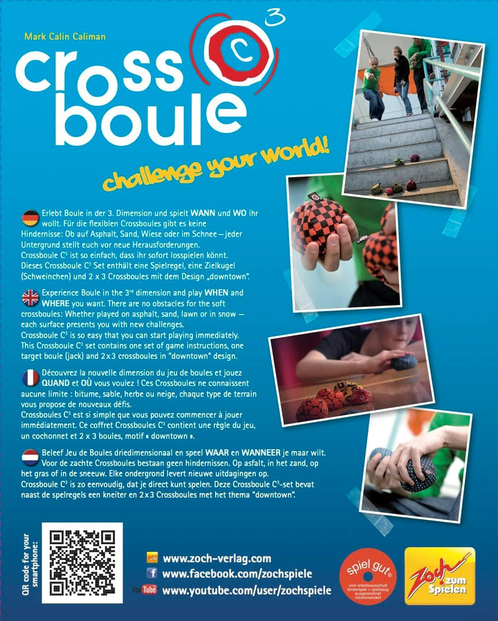 Zoch 601131400 - Crossboule c³ Set Downtown- der ultimative Boule Spass mit flexiblen Bällen für dri