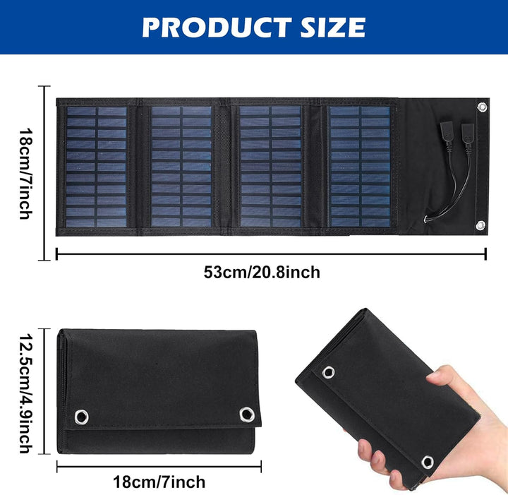 10W Faltbares Solarpanel - Tragbares Solar Ladegerät 5V 2USB Solar Panel Wasserdicht für Outdoor-Akt