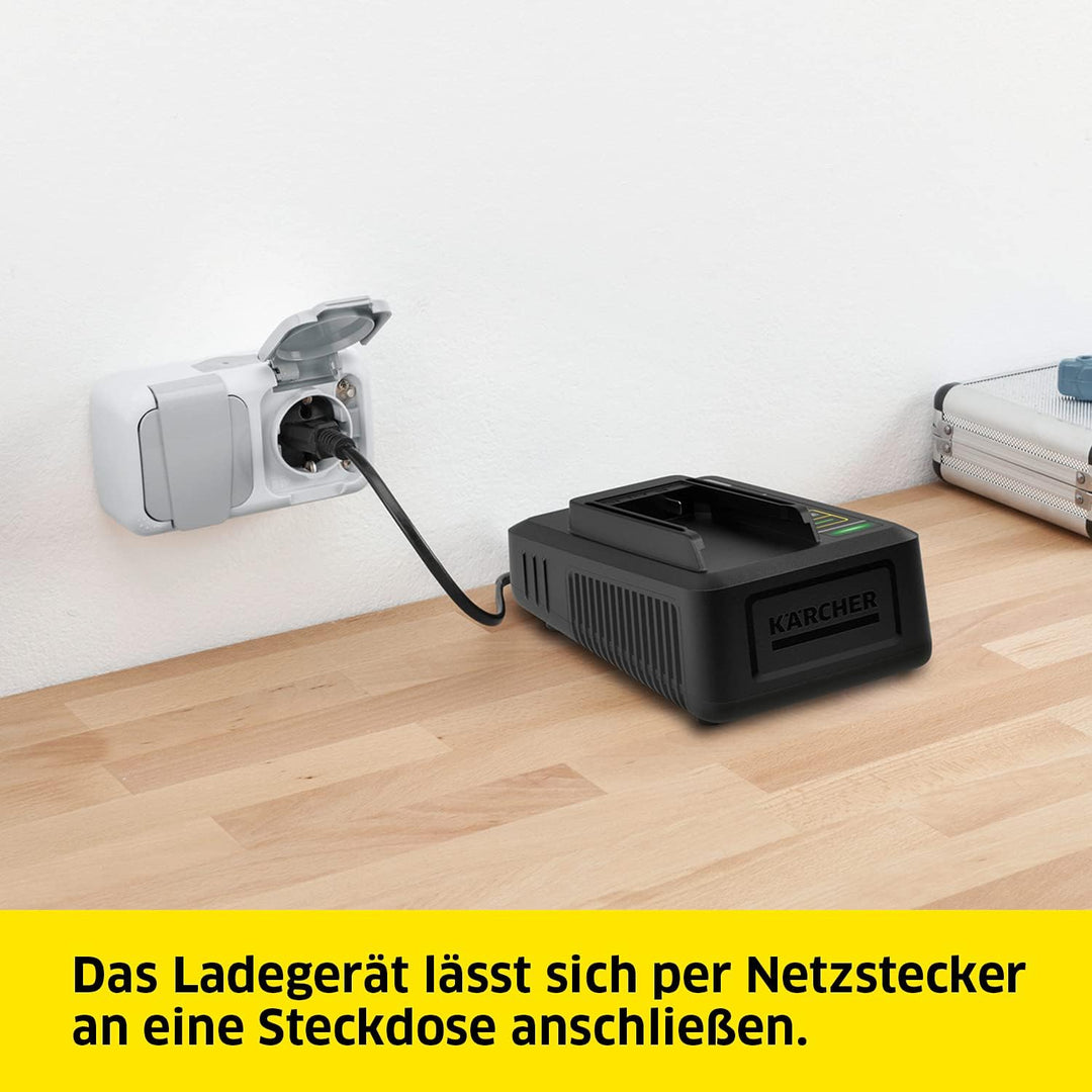 Kärcher 18 V Starter Kit 18/25, 18 V/2,5 Ah Akku mit Schnellladegerät, Lithium-Ionen-Akku, Ladezeit:
