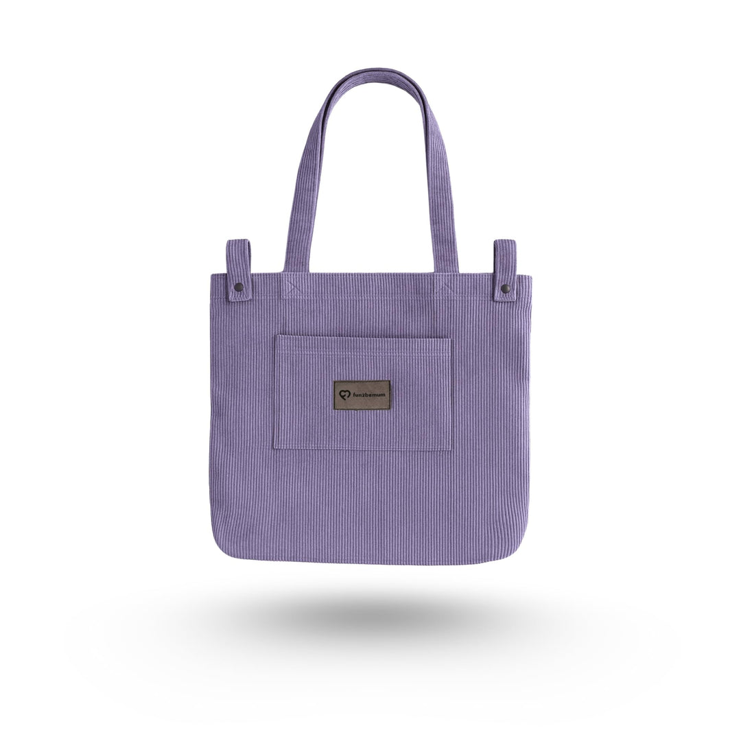 fun2bemum Cord-Mommy Bag - Stilvolle & Praktische Umhängetasche für Mütter mit Kinderwagen-Clips & T