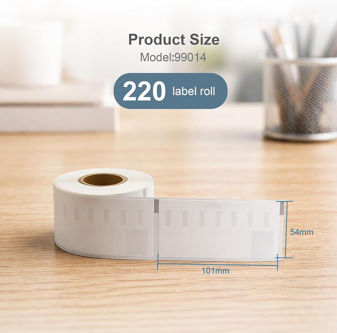 Printing Pleasure 5x Etiketten kompatibel für Dymo Seiko 99014 54mm x 101mm (220 Stück/Rolle) Dymo L