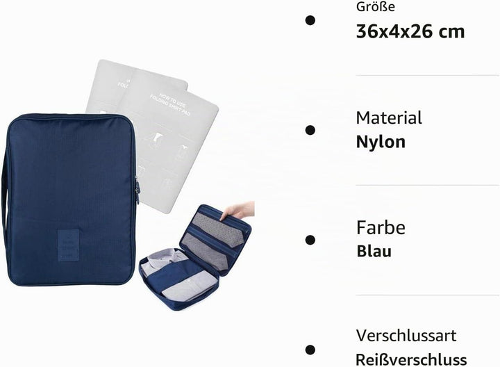 EQLEF® Wrinkle-proof Hemd und Krawatte Aufbewahrungstasche Tragbarer Organizer Hemd mit Handgriff fü