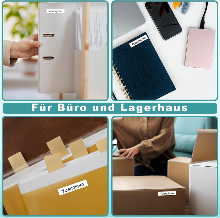 6x 45013 Kompatibel für Dymo D1 Etikettenband 12mm x 7m a45013 S0720530 | Schwarz auf Weiss D1 45013