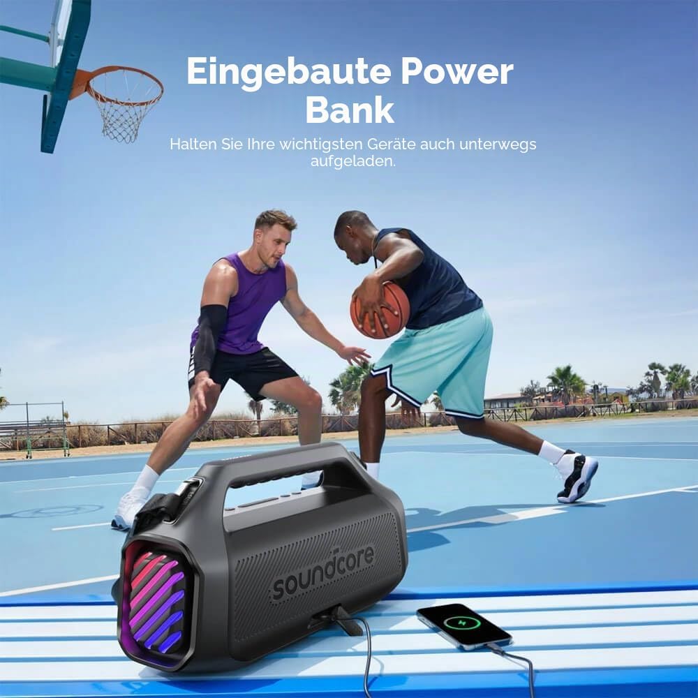 Soundcore by Anker, Boom 2 Plus Bluetooth Lautsprecher, Schwarz