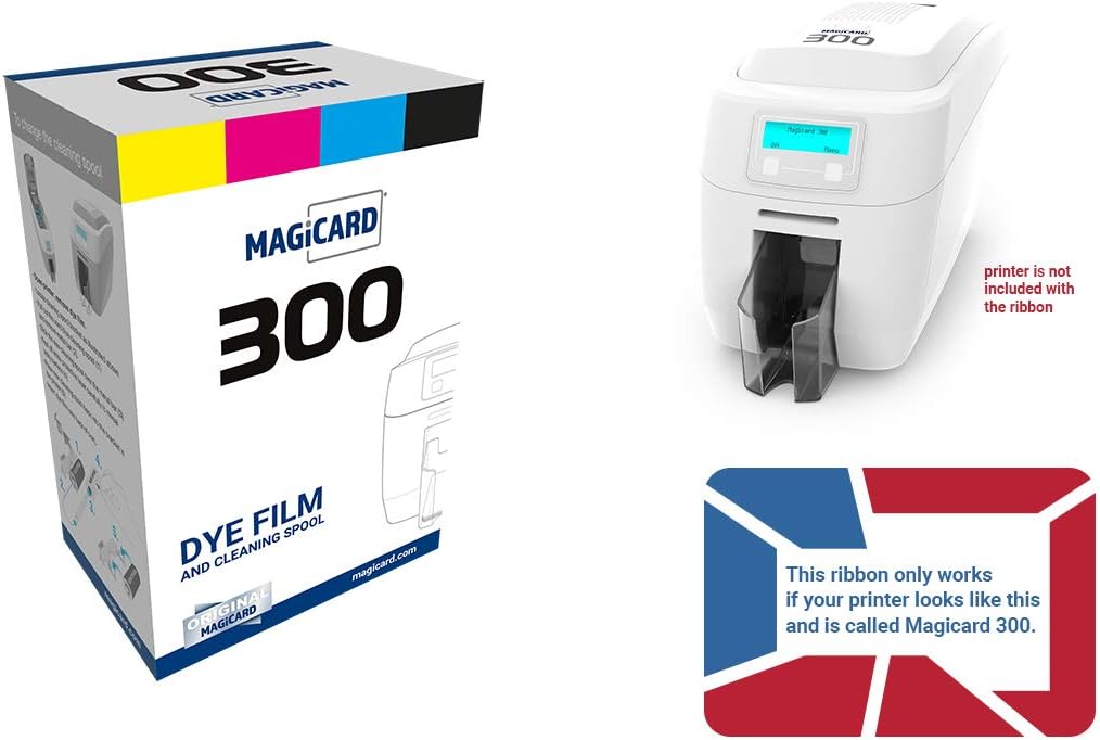 Magicard 300 Drucker MC300YMCKO Farbband – YMCKO – 300 Drucke x 2 mit Bodno Software Demokarte YMCKO