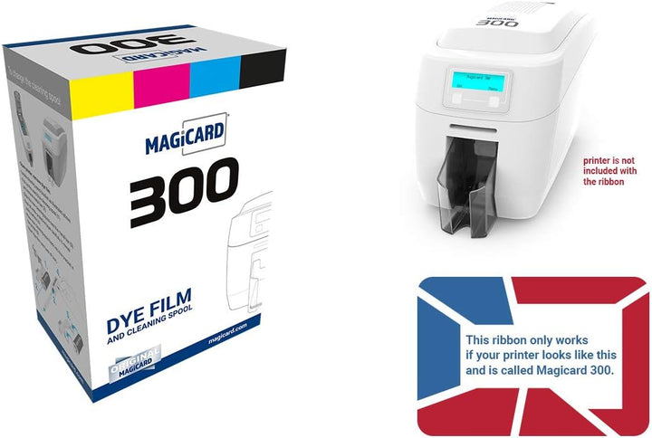 Magicard 300 Drucker MC300YMCKO Farbband – YMCKO – 300 Drucke x 2 mit Bodno Software Demokarte YMCKO