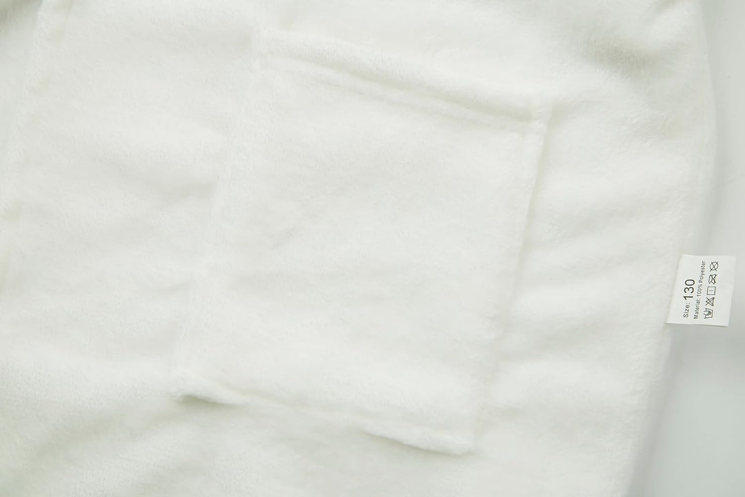 Unisex Baby Mit Kapuze Bademantel Kinder Flanell Pyjama Morgenmantel zum Jungen Mädchen Nachtwäsche