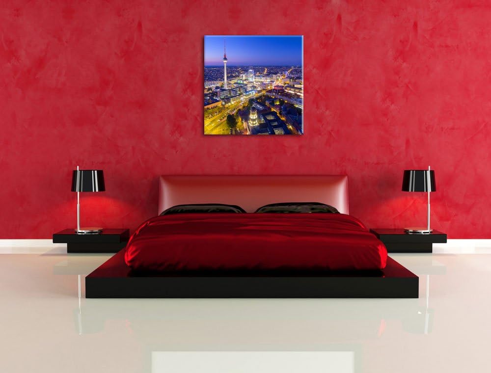 Berlin City Panorama, Format: 70x70 als Leinwandbild, tolle Bilder fertig auf Holzrahmen gespannt, K