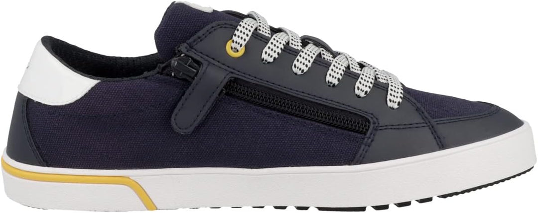 Geox Jungen J Alphabeet Boy Sneaker 33 EU Navy Yellow, 33 EU Navy Yellow