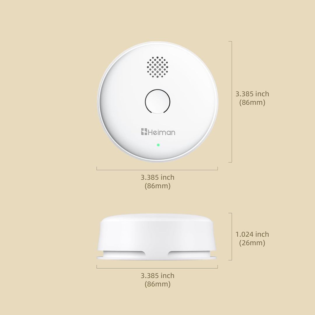 HEIMAN Rauchmelder, Funkvernetzbar, Funkrauchmelder Max. 40 vernetzbarer Brandmelder,85dB, 10 Jahre