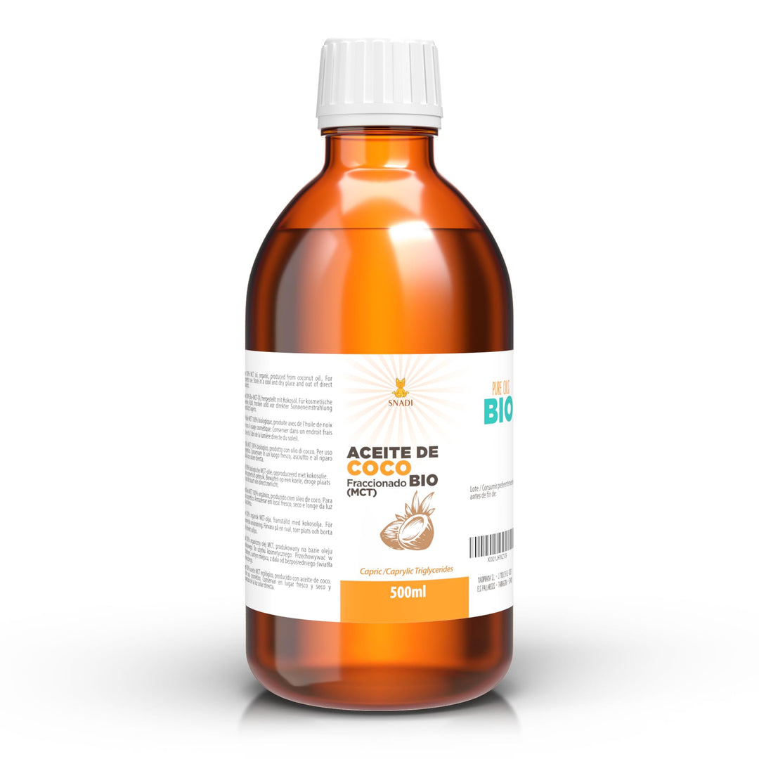 Fraktioniertes Kokosnussöl (MCT) Bio 500 ml | 100% Rein und Natürlich | Tiefenfeuchtigkeitscreme für