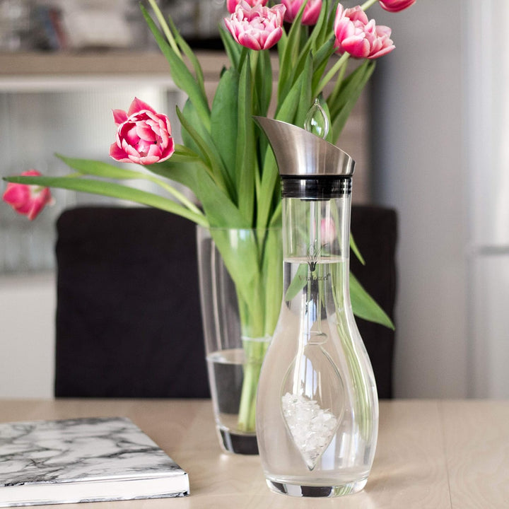 Vitajuwel Luna Edelsteinwasserset für Zuhause Luna (Karaffe Era & Phiole) mit Mondstein & Bergkrista