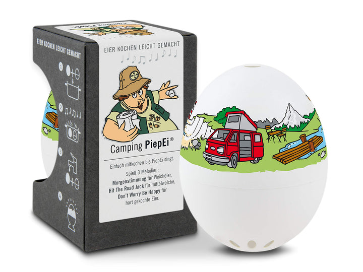 Camping PiepEi - Singende Eieruhr zum Mitkochen - Eierkocher für 3 Härtegrade - Camping Gadget - Lus