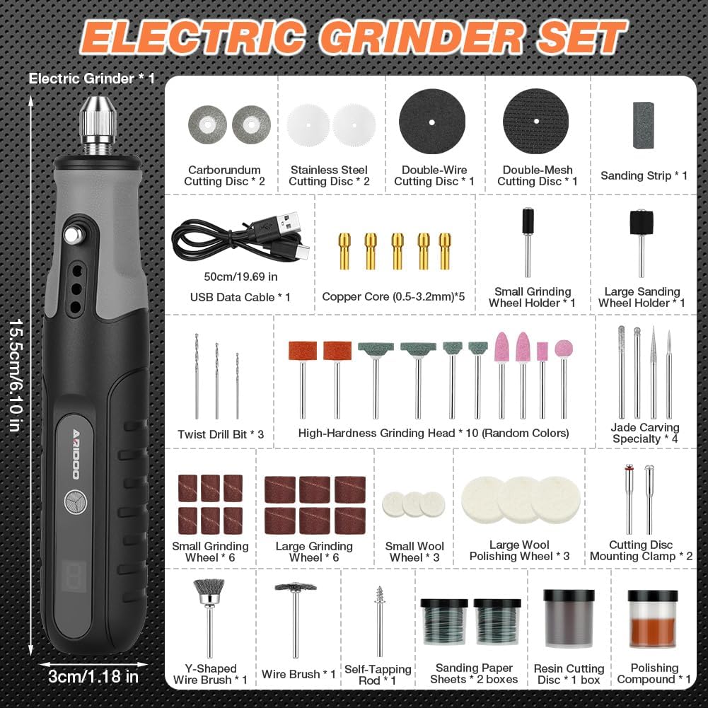 Flintronic Mini Akku Rotationswerkzeug, Multifunktionswerkzeug Set mit 138 Zubehör, 5 Variable Drehz