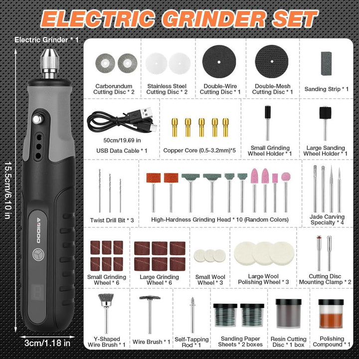 Flintronic Mini Akku Rotationswerkzeug, Multifunktionswerkzeug Set mit 138 Zubehör, 5 Variable Drehz