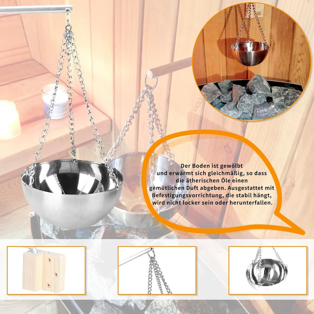 Gugxiom Saunaschale, Schale für ätherische Öle, Saunaschale aus Edelstahl, Saunazubehör, Aromatherap