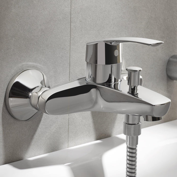 GROHE Eurosmart - Einhand-Wannenbatterie (Wandmontage, automatische Umstellung, S- Anschlüsse), chro