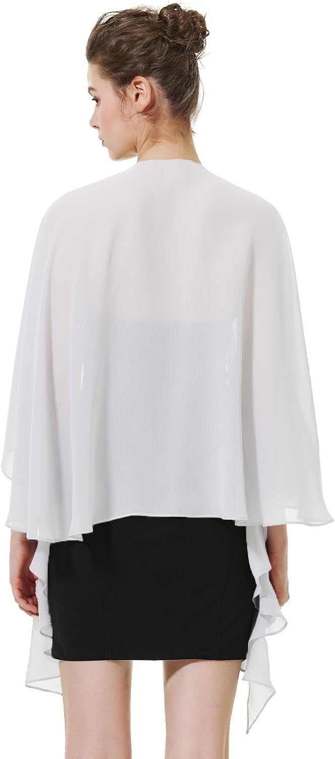 BEAUTELICATE Damen Chiffon Schal Stola Elegante Bolero Leichter Sommerjacke Braut Schal für Brautkle