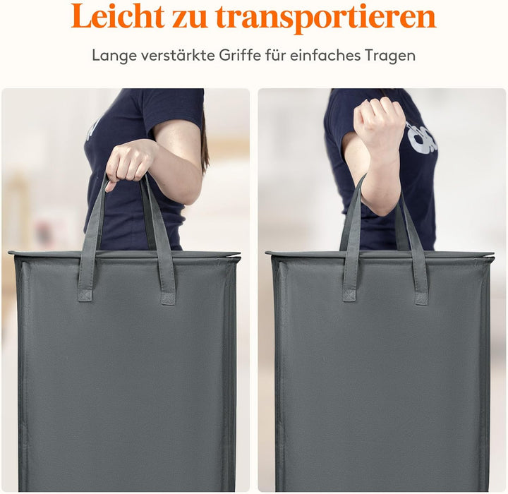 Lifewit 65L Wäschekorb Schmal mit Deckel, Wäschekorb Waschenkorbe Faltbar Klein, Wäschesammler mit G