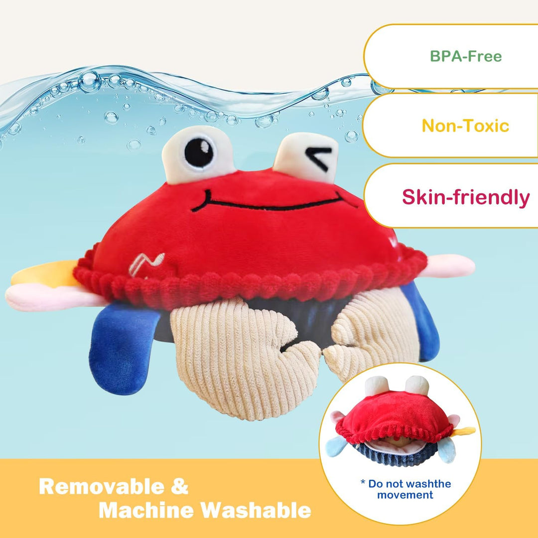 Cokomono Krabbe Baby Spielzeug ab 6 Monate, Musikalische Krabbelspielzeug mit Sensor, Crawling Crab