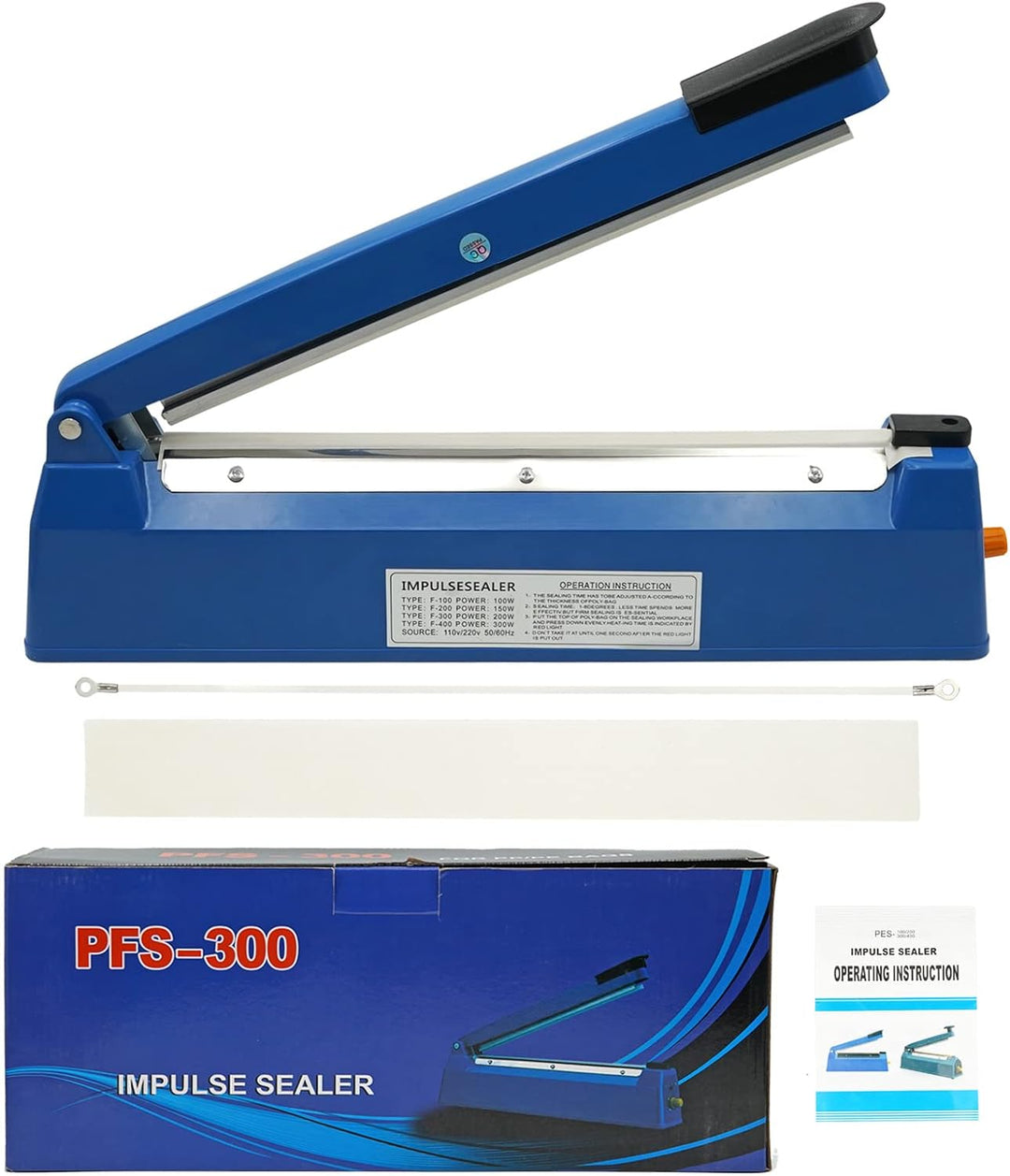 MOGOULUA 300 mm Heisssiegelgerät Folienschweissgerät 3mm Dichtungsbreite Balkenschweissgerät Versieg